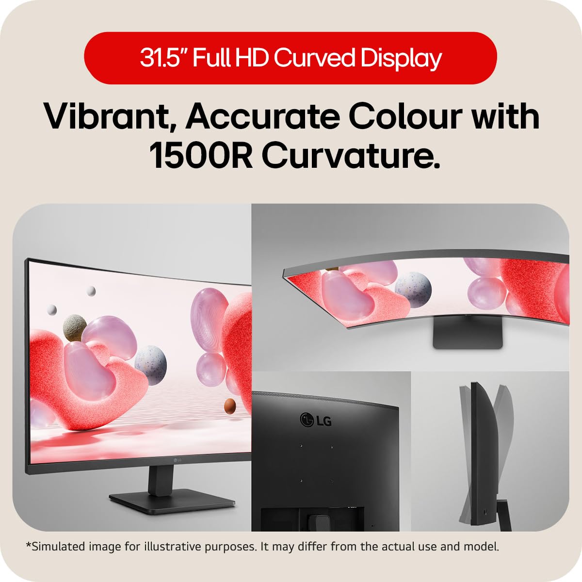 LG 32MR50C (32 Inch) Full HD Curved Monitor - Image 4