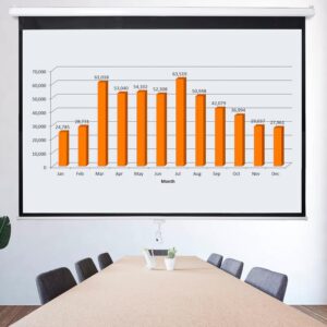 Manual Pull Down Projector Screen, High Gain