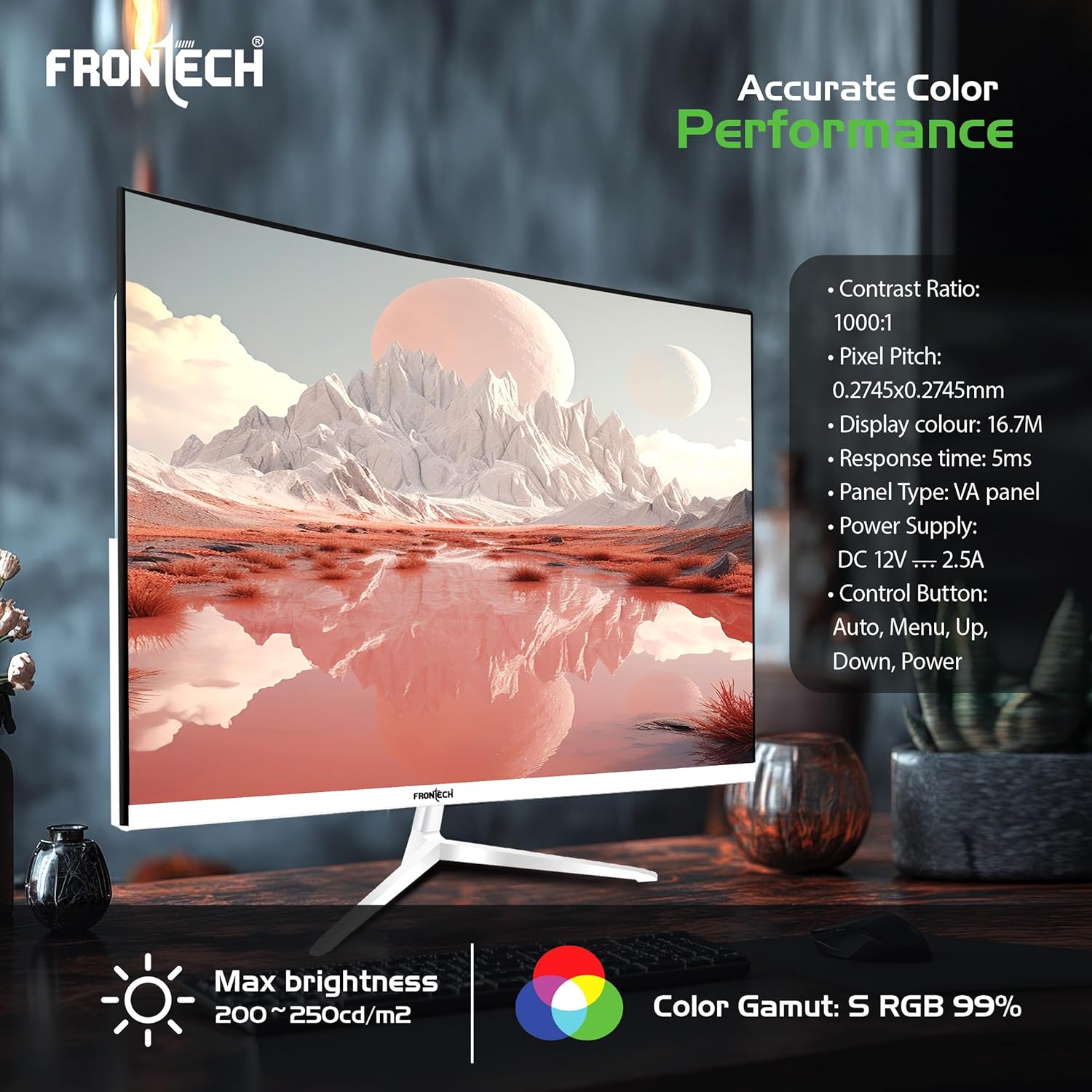 FRONTECH 22 Inch (54.48 cm) with 1920x1080 Pixels LED Monitor - Image 3