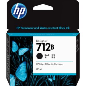 HP 3ED29A 712B 80-ML Black Ink DesignJet T230 24-Inch / T250 24-Inch / T650 36-Inch
