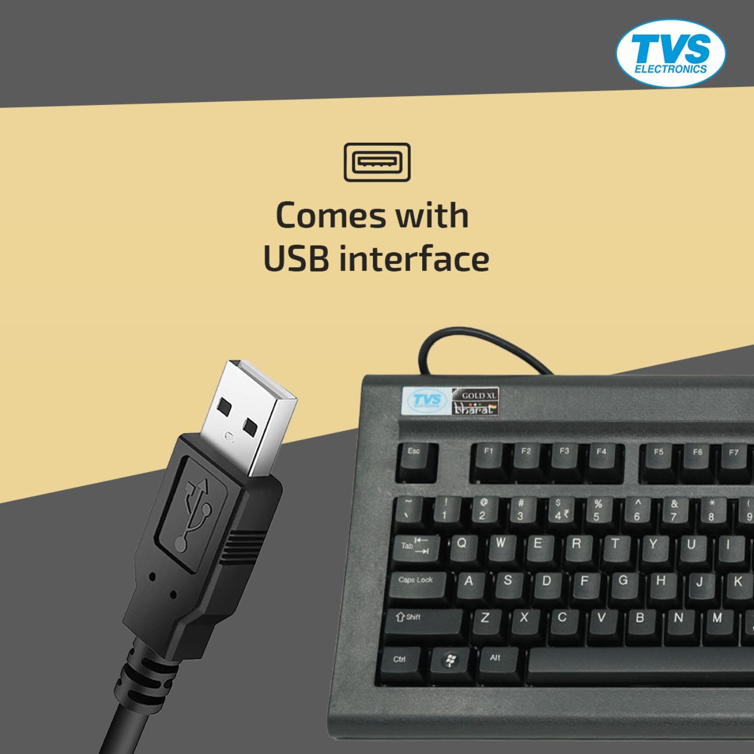TVS ELECTRONICS Gold XL USB Mechanical Wired Keyboard - Image 2