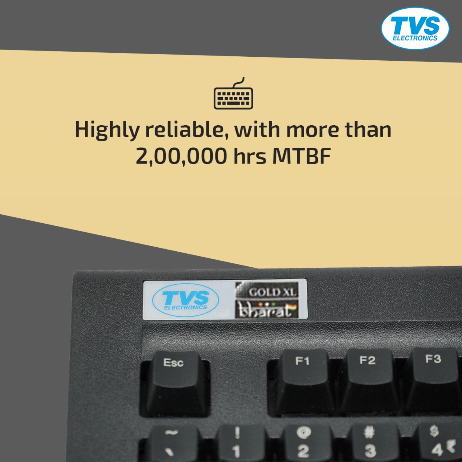 TVS ELECTRONICS Gold XL USB Mechanical Wired Keyboard - Image 3