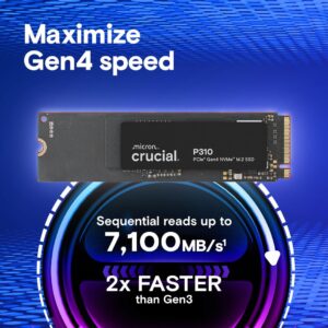 Crucial P310 500GB 2280 PCIe Gen4 3D NAND NVMe M.2 SSD